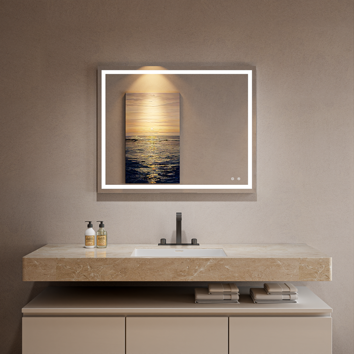 CASTEL Frameless Rectangle LED Bathroom Mirror