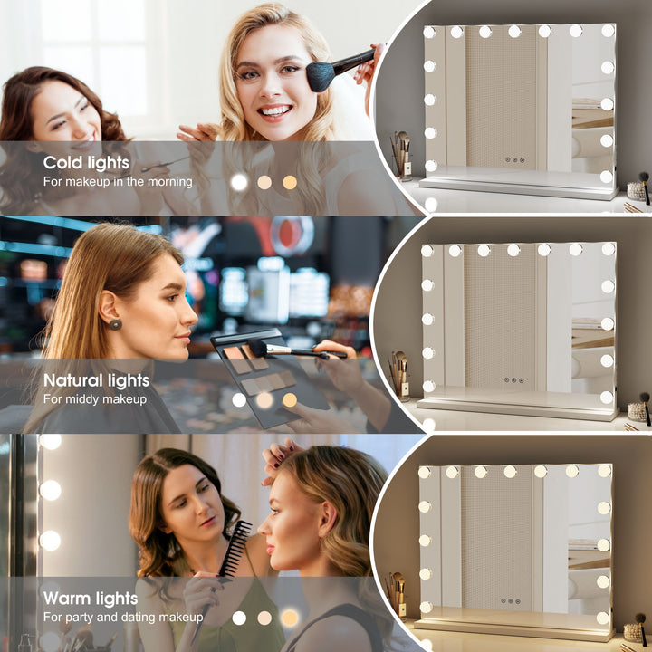 FORMIA LED Lighted Hollywood Makeup/Vanity Mirror with USB and Type C Charging Port