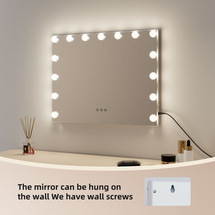 FORMIA LED Lighted Hollywood Makeup/Vanity Mirror with USB and Type C Charging Port