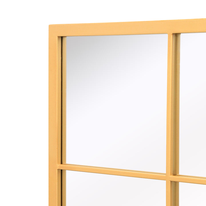 PORTO Decorative Rectangle Large Metal Windowpane Wall Mirror