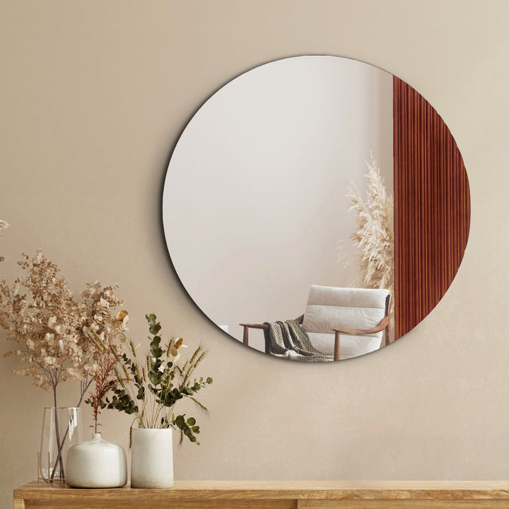 ASTI Round Solid Wood Wall Mirror