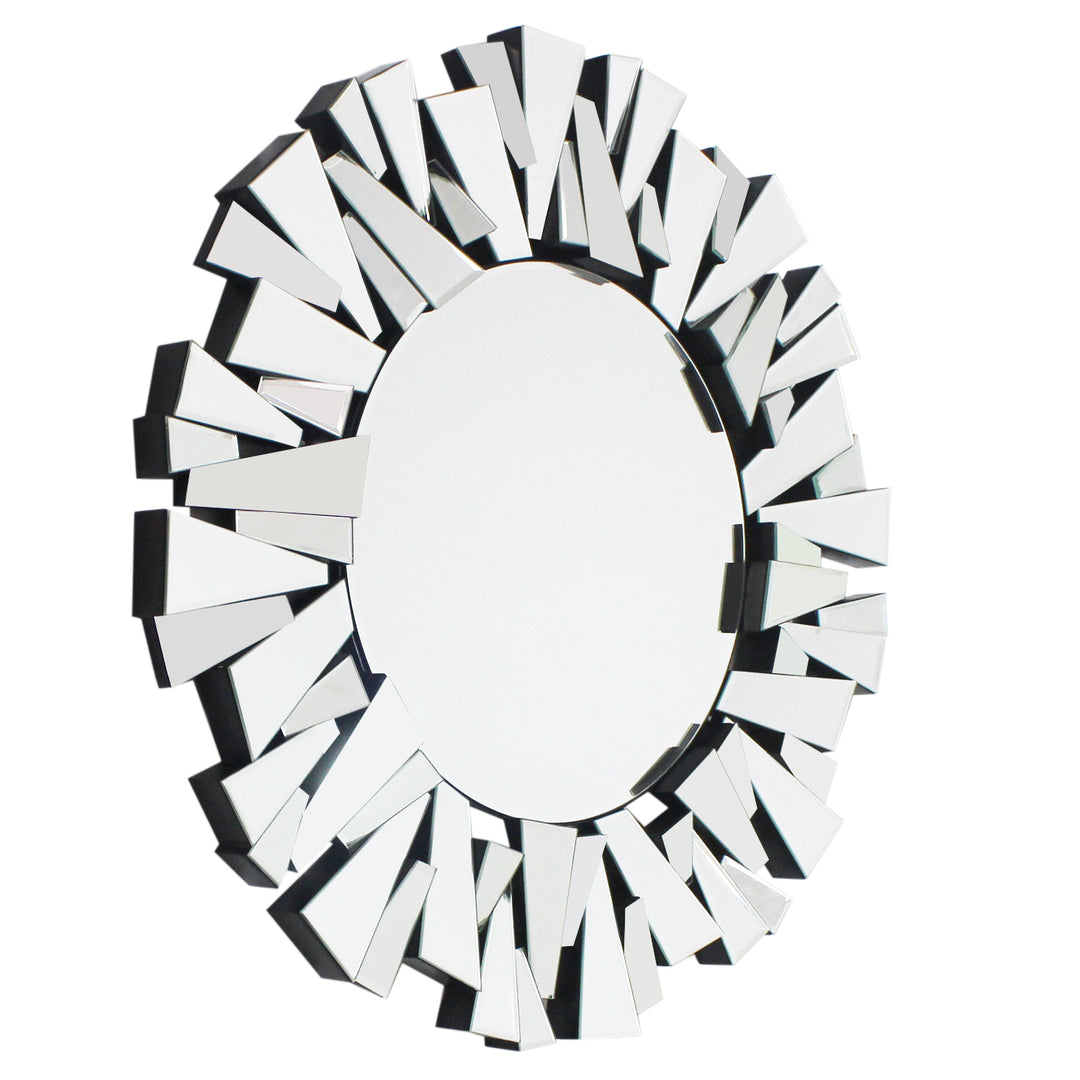 PEGASUS Round Sunburst 3D Accent Wall Mirror