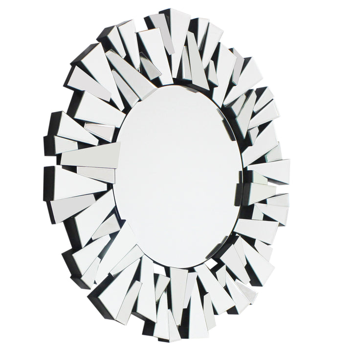 PEGASUS Round Sunburst 3D Accent Wall Mirror