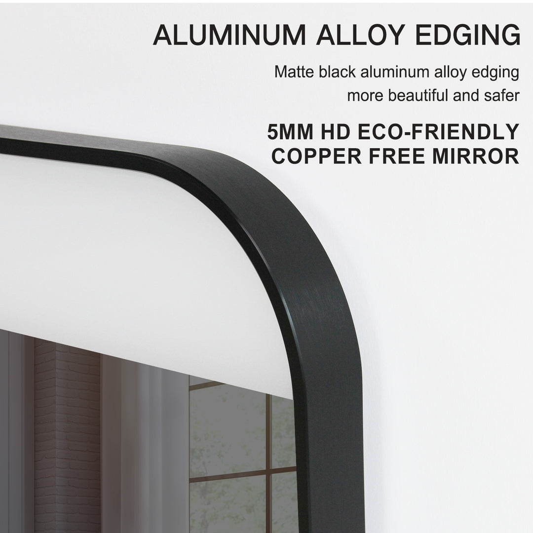 HYDRA Black Metal Bathroom Mirror with LED Lighting and Anti-Fog Feature