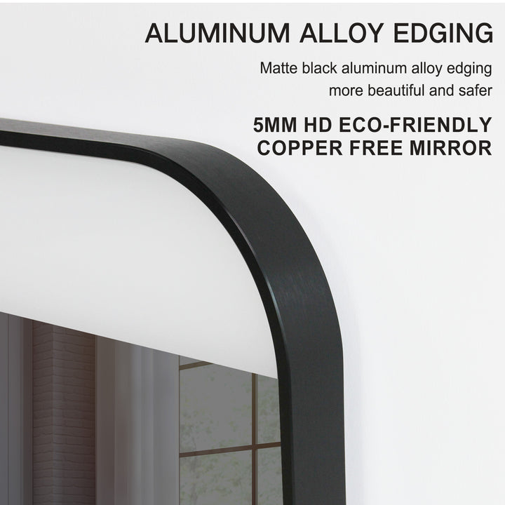 HYDRA Black Metal Bathroom Mirror with LED Lighting and Anti-Fog Feature