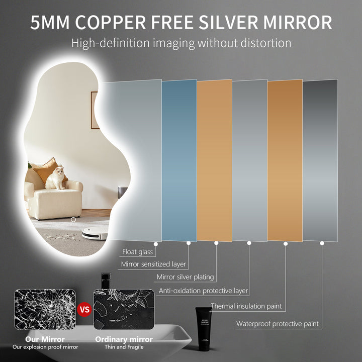 WEBSTER Irregular LED Lighted Wall Mirror