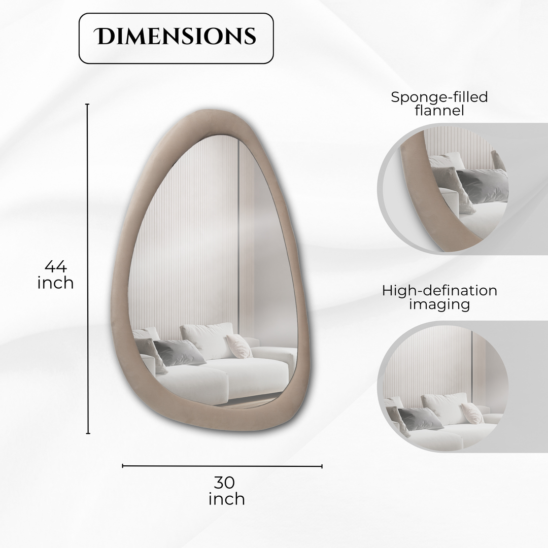 ROSA Asymmetrical Decorative Velvet Mirror