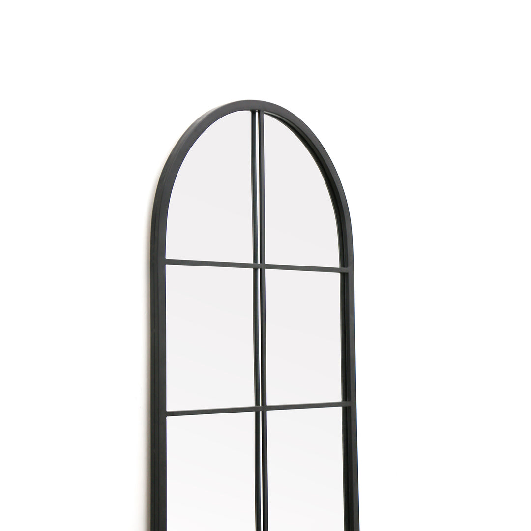 Metal Arch Window Pane Wall Mirror