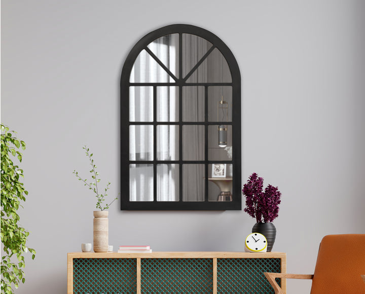 ATLAS Farmhouse Wood Window Pane Mirror