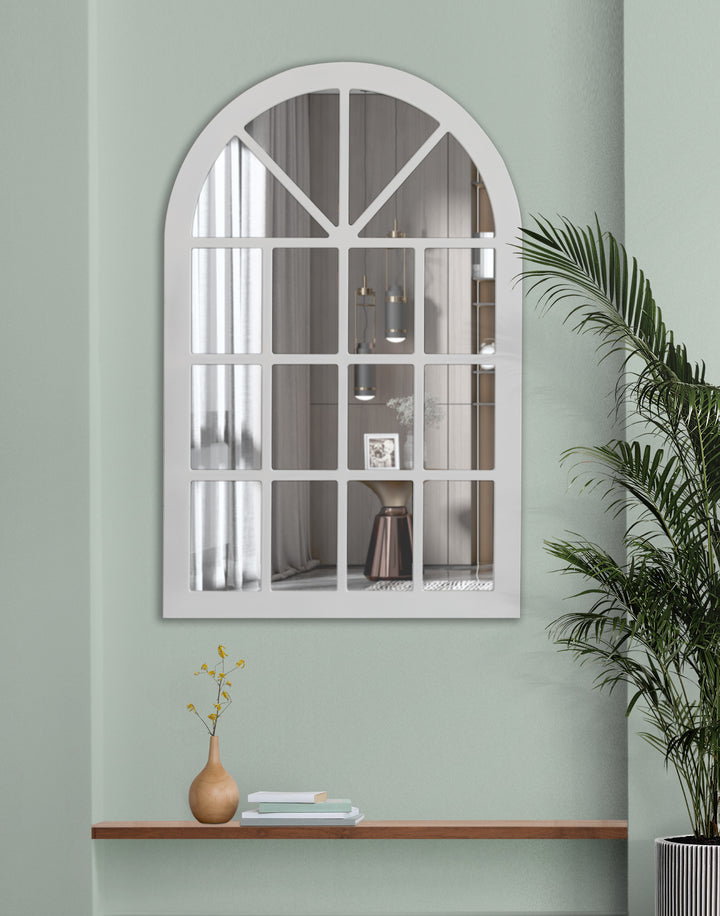 ATLAS Farmhouse Wood Window Pane Mirror