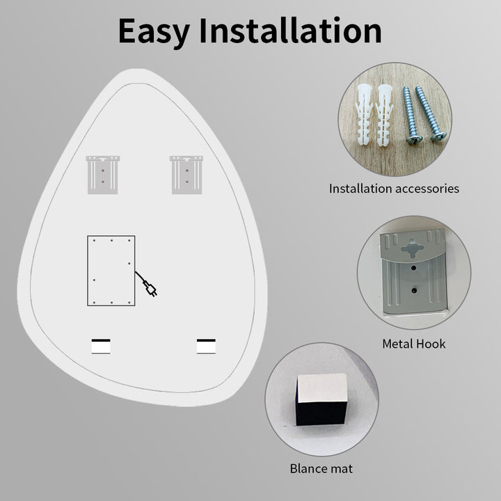 DORA Irregular LED Lighted Anti-fog Bathroom Vanity Mirror