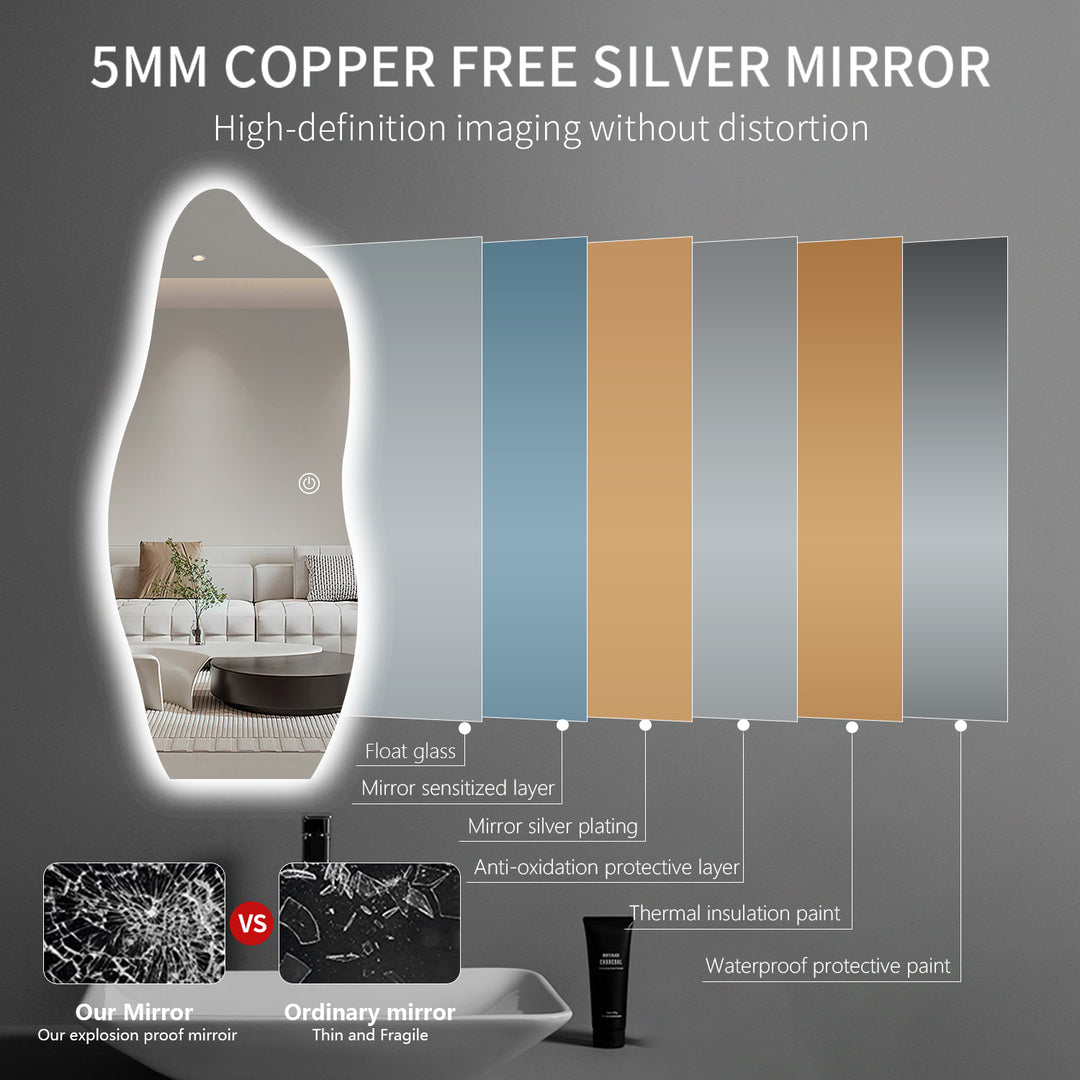 CORVUS LED Lighted Asymmetrical Wall Mirror