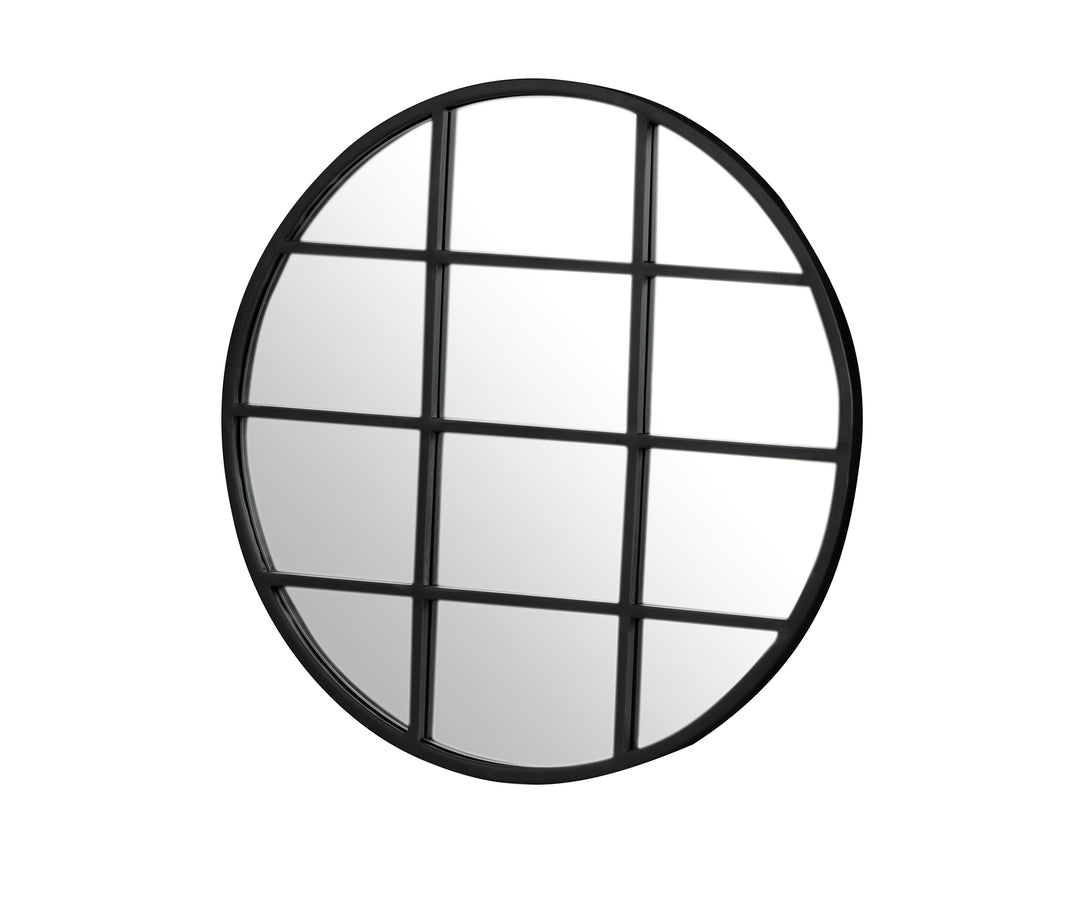 DIYA Decorative Round Window Pane Wall Mirror