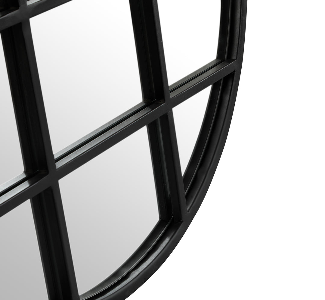 DIYA Decorative Round Window Pane Wall Mirror