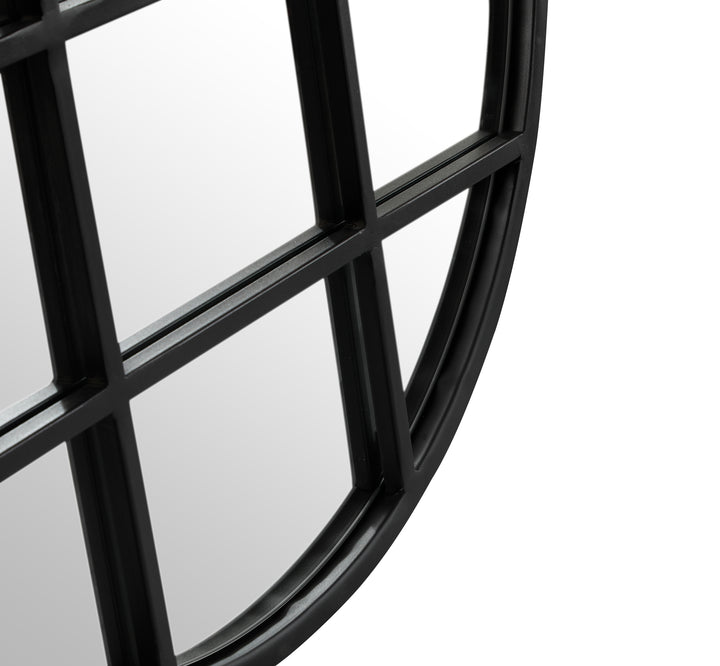 DIYA Decorative Round Window Pane Wall Mirror