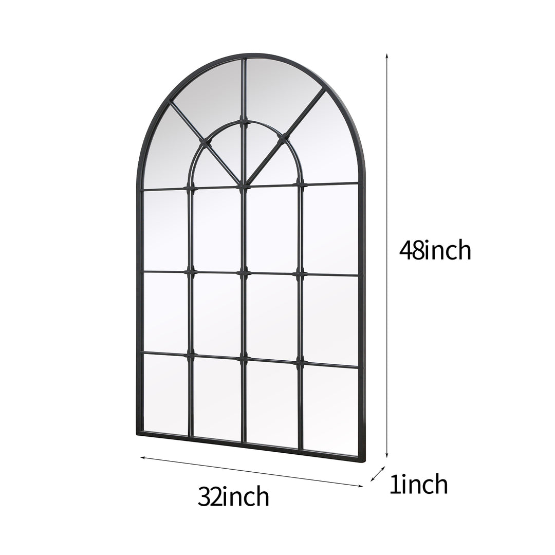 SESTO Decorative Metal Arch Windowpane Wall Mirror