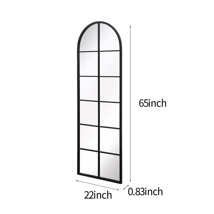 Metal Arch Window Pane Wall Mirror