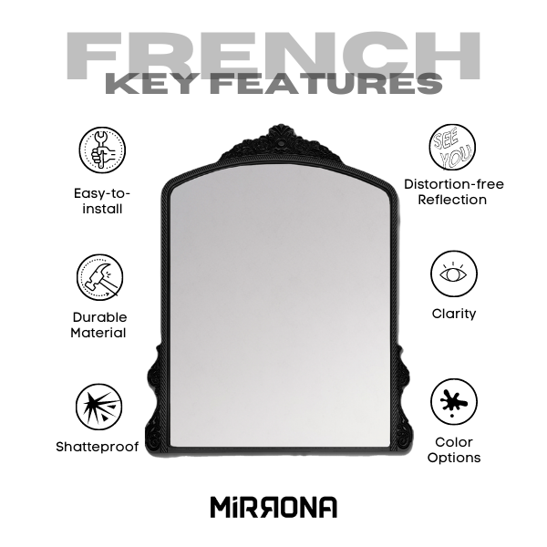 FRENCH Antique Crown Top Wall Mirror