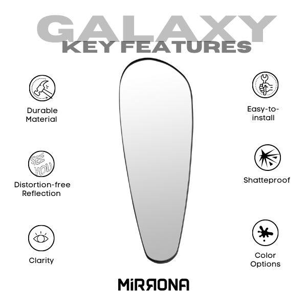 GALAXY Irregular Full Length Metal Frame Wall Mirror