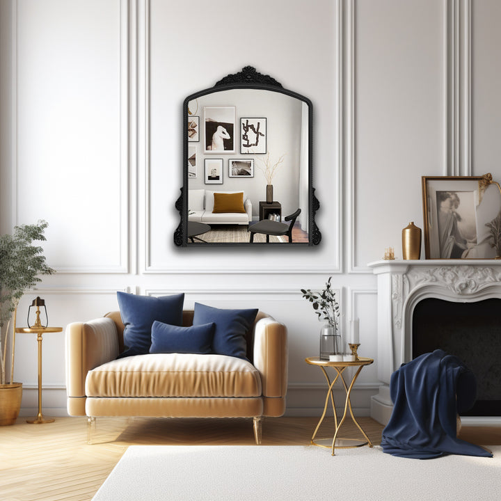 FRENCH Antique Crown Top Wall Mirror