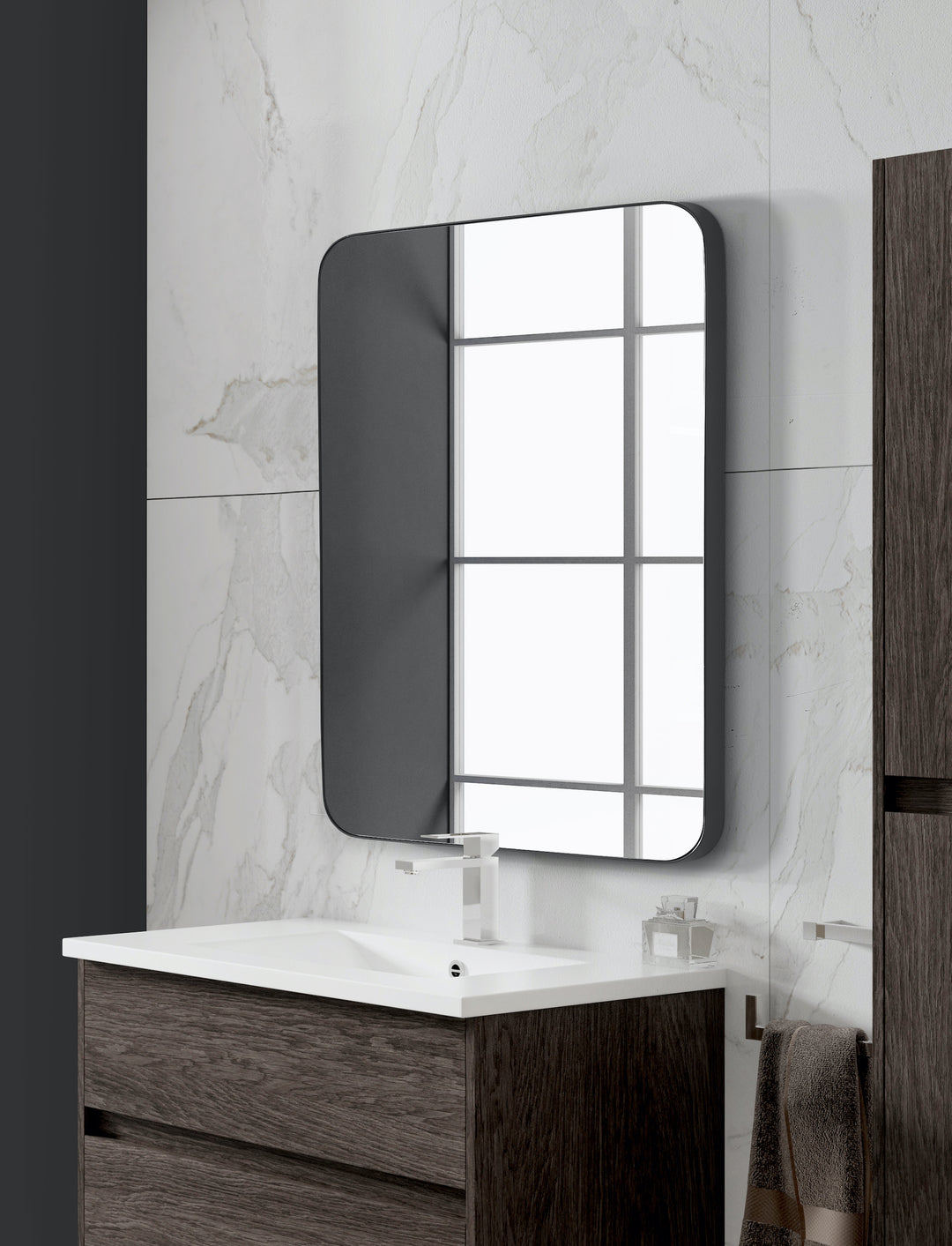 STAR Rectangle Metal Frame Bathroom Vanity Mirror