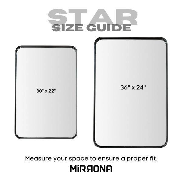 STAR Rectangle Metal Frame Bathroom Vanity Mirror