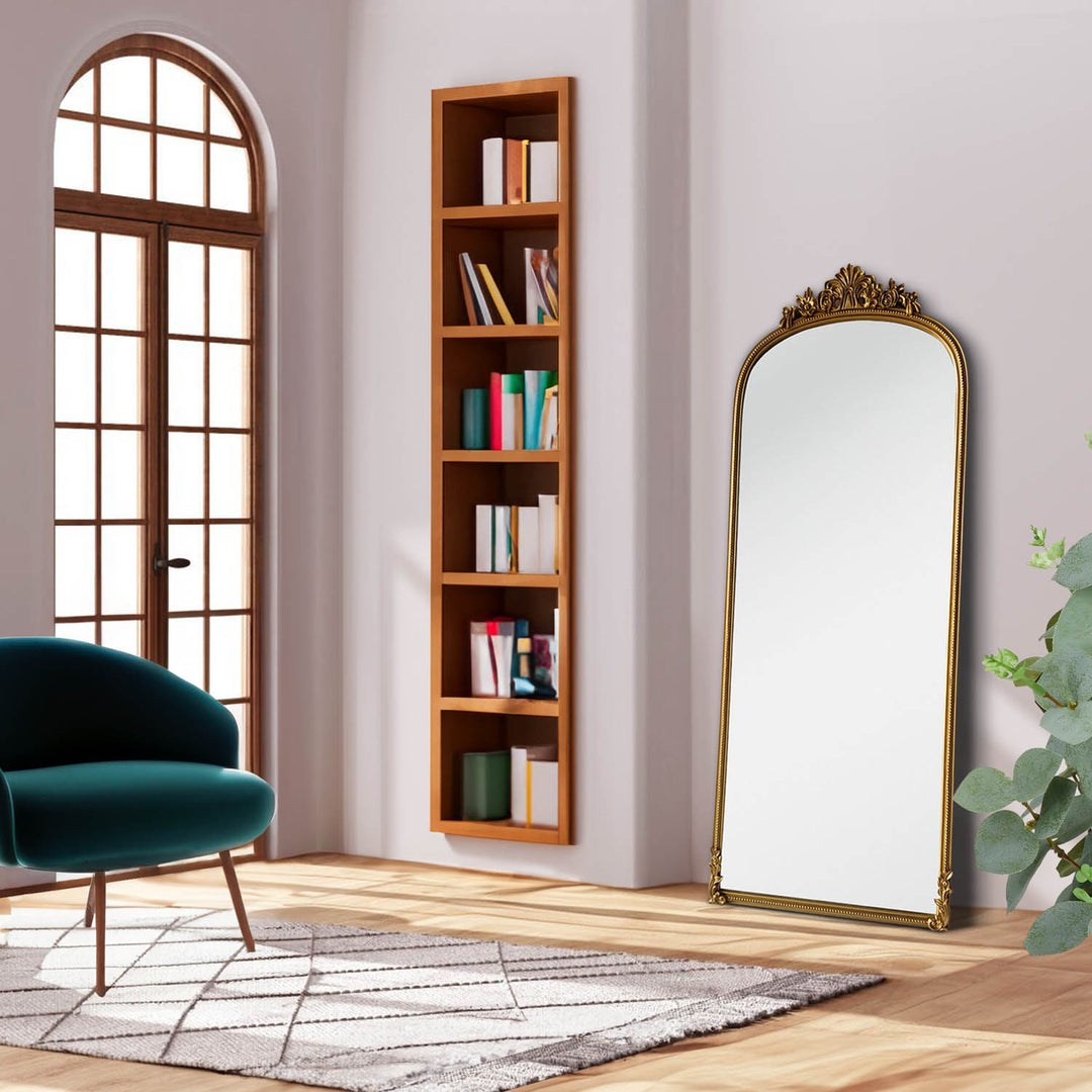 UMBRA Large Arch Mirror, Decorative Wood Gold Mirror 26x66 inches