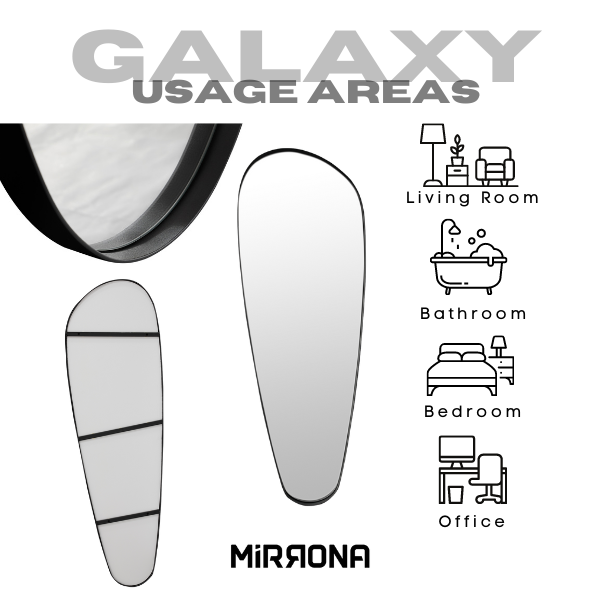 GALAXY Irregular Full Length Metal Frame Wall Mirror