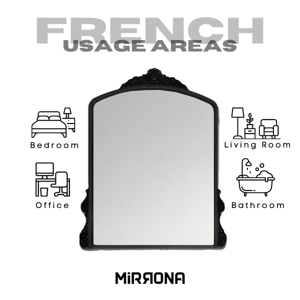 FRENCH Antique Crown Top Wall Mirror