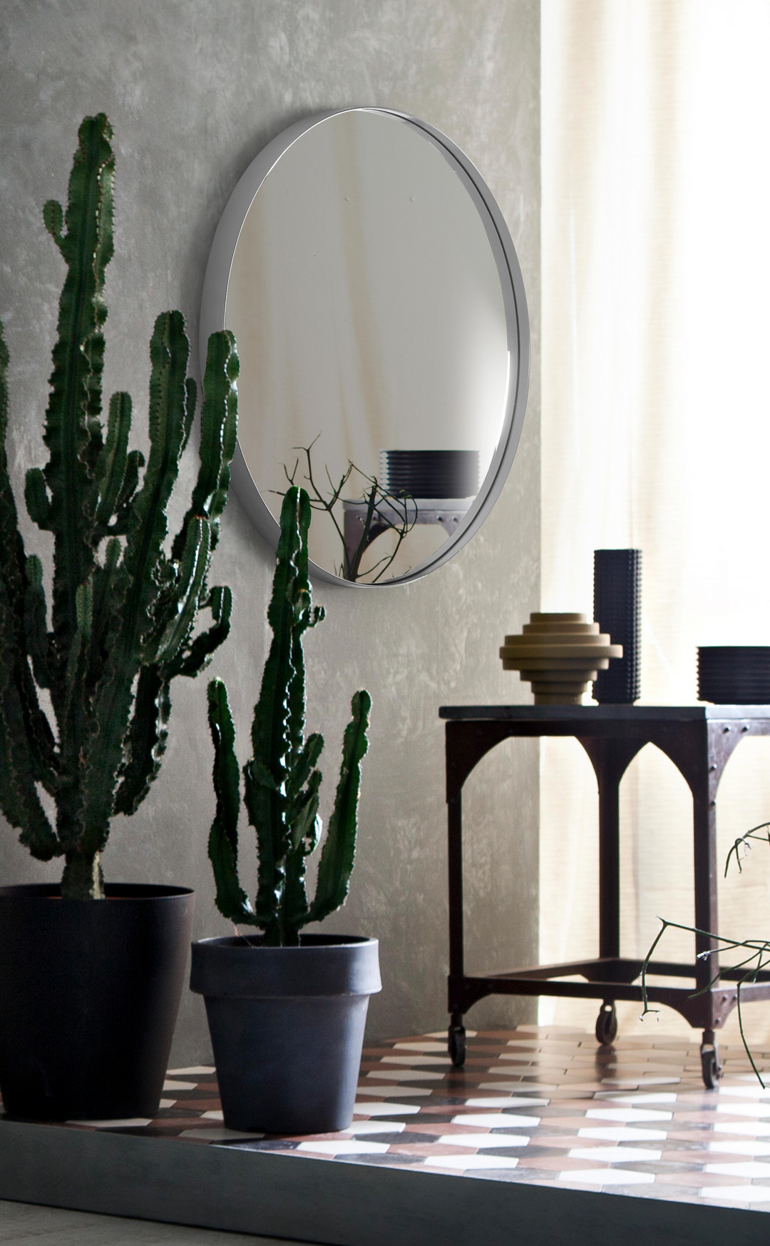 SUN Metal Round Wall Mirror