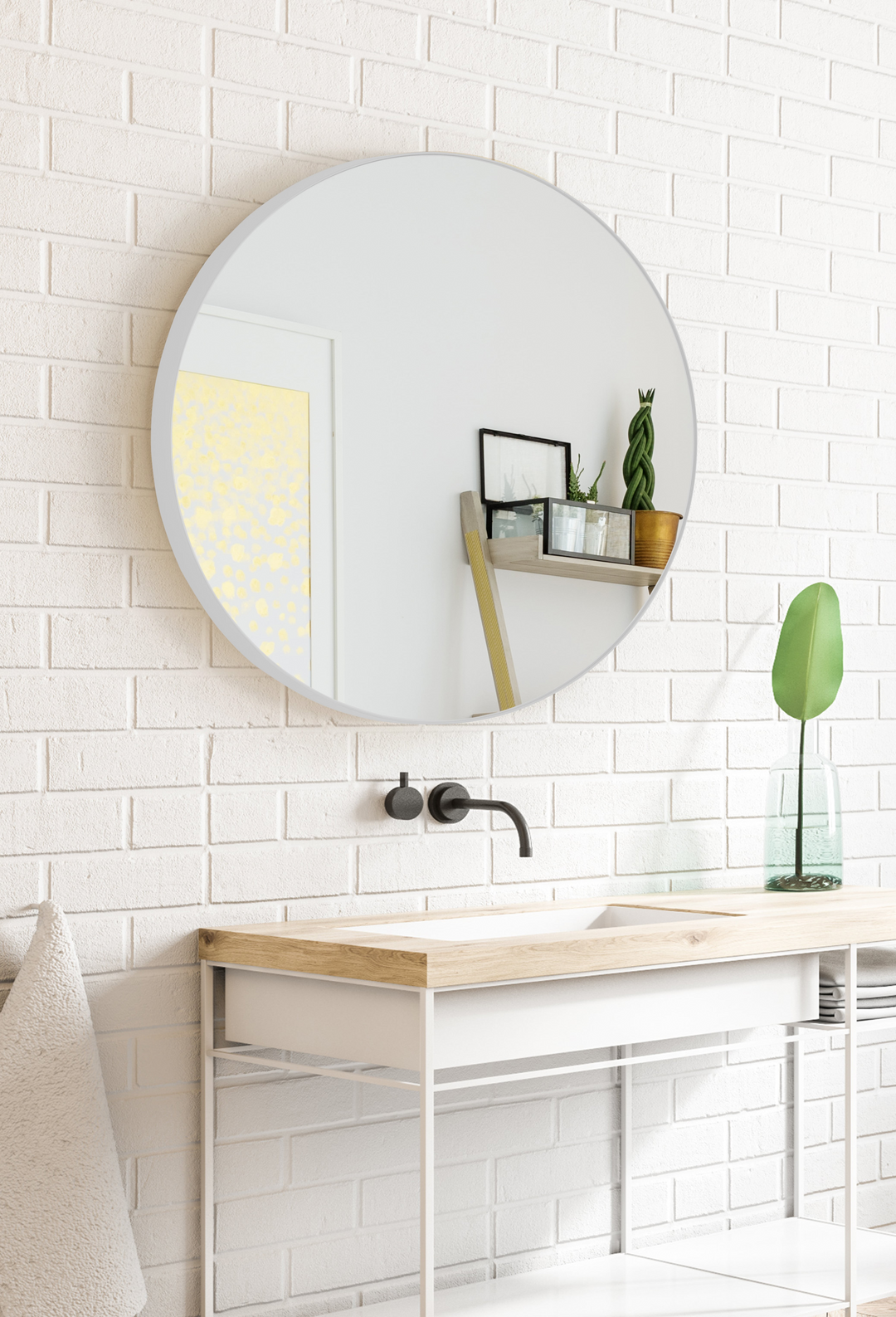SUN Metal Round Wall Mirror