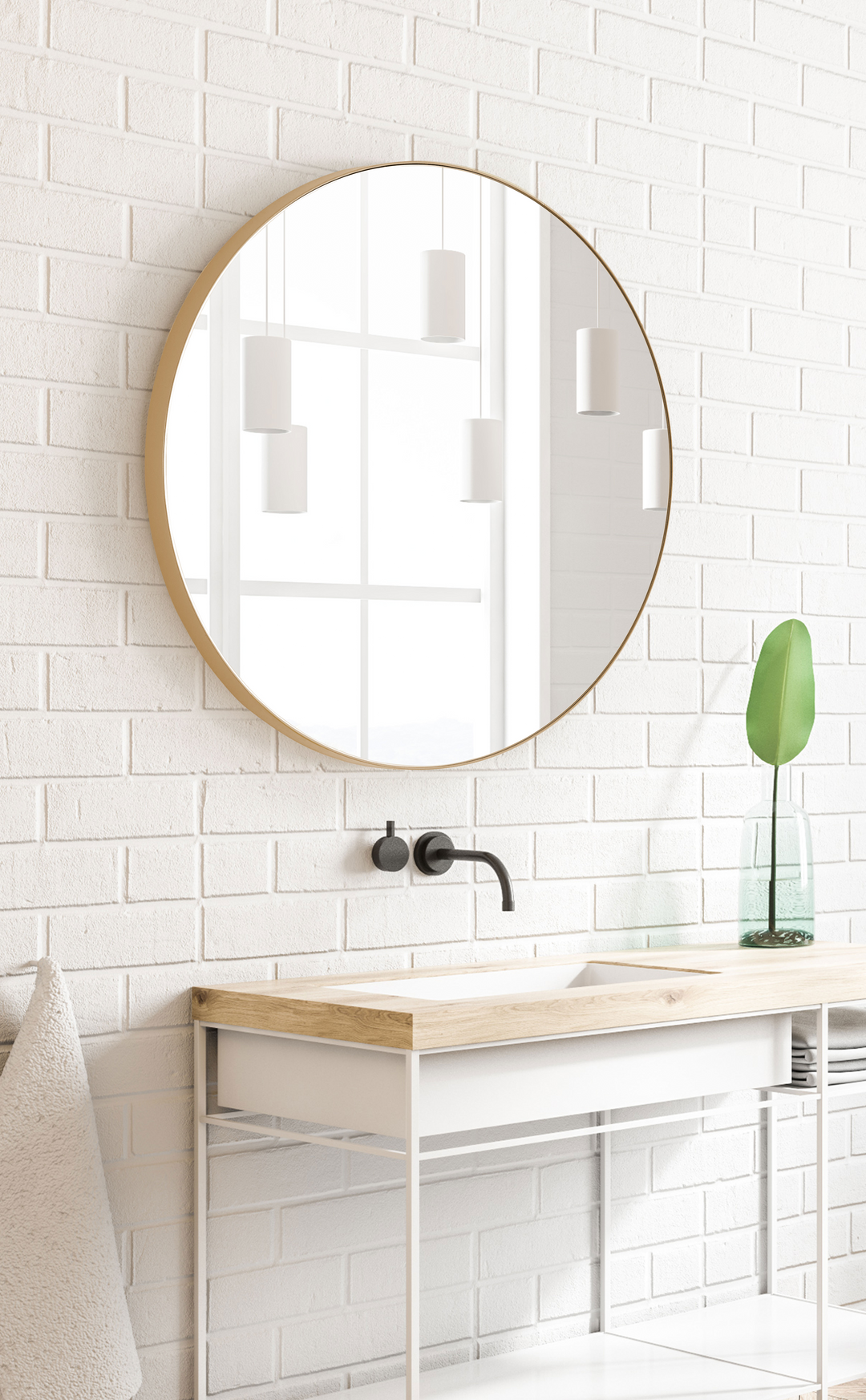 SUN Metal Round Wall Mirror