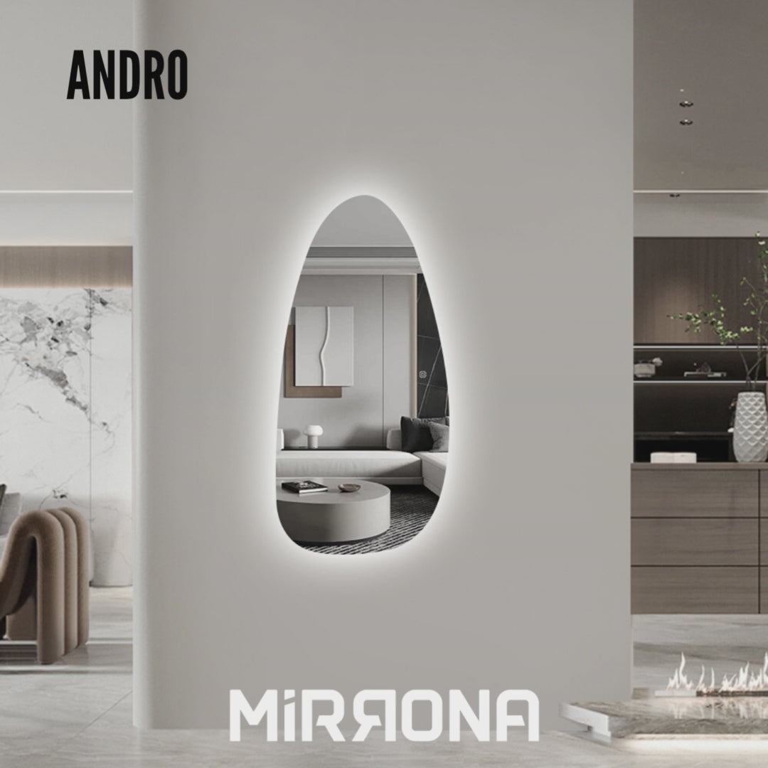 ANDRO Asymmetrical LED Lighted Wall Mirror
