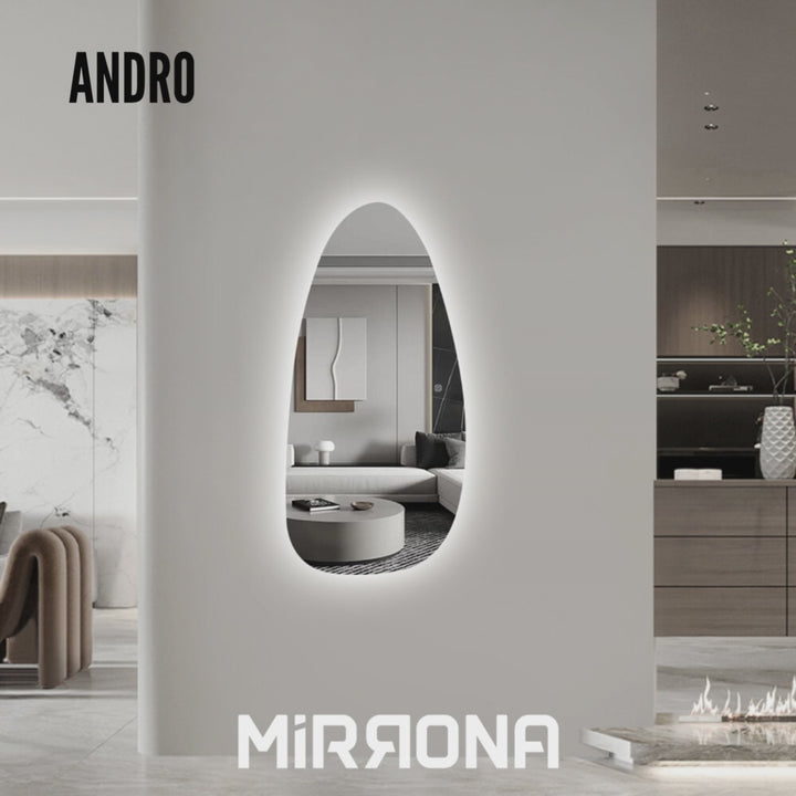 ANDRO Asymmetrical LED Lighted Wall Mirror