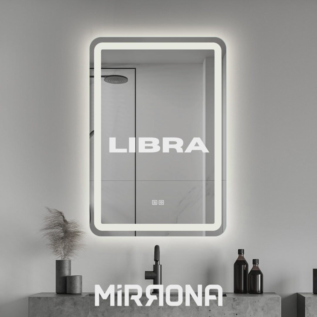 LIBRA Rectangle LED Lighted Anti-fog Bathroom Vanity Mirror