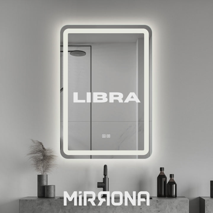 LIBRA Rectangle LED Lighted Anti-fog Bathroom Vanity Mirror