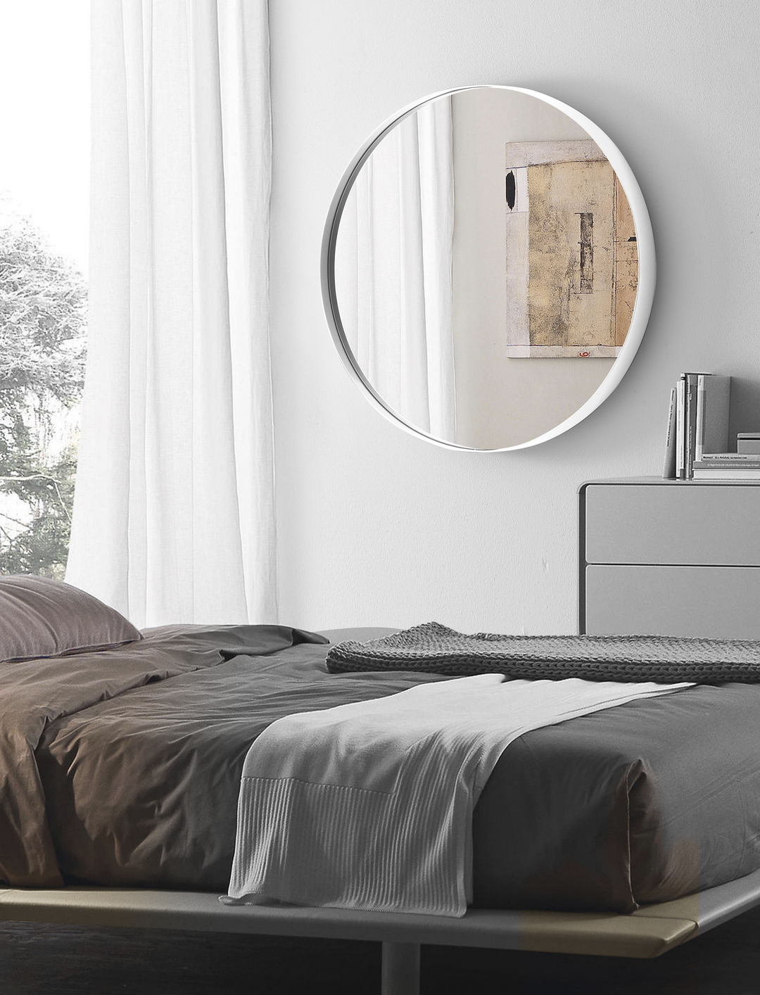SUN Metal Round Wall Mirror