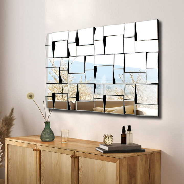 LYRA Rectangle Decorative Accent 3D Wall Mirror