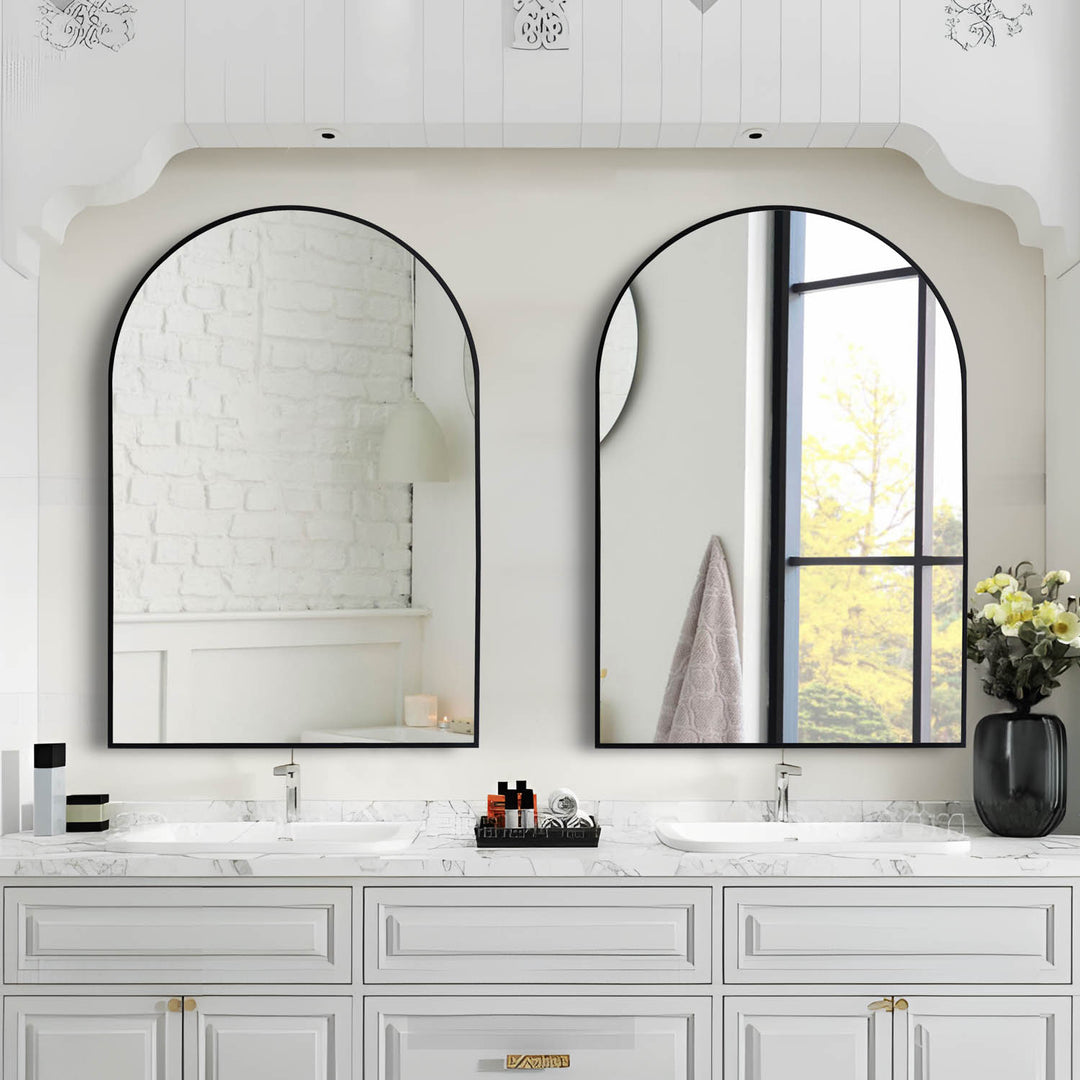 SUBRA Metal Arch Wall Mirror 24x36 inches (Set of 2)